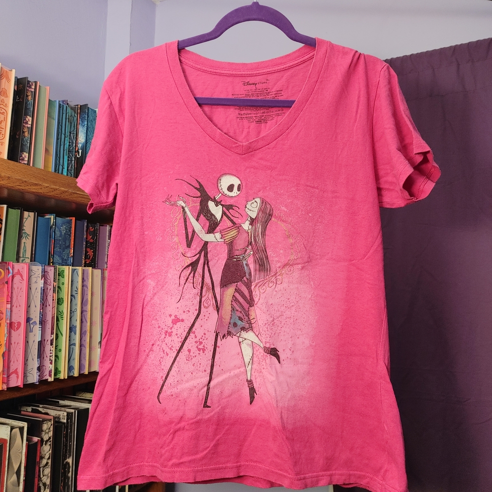 Authentic Disney Store Jack & Sally Nightmare Before Christmas Tee L